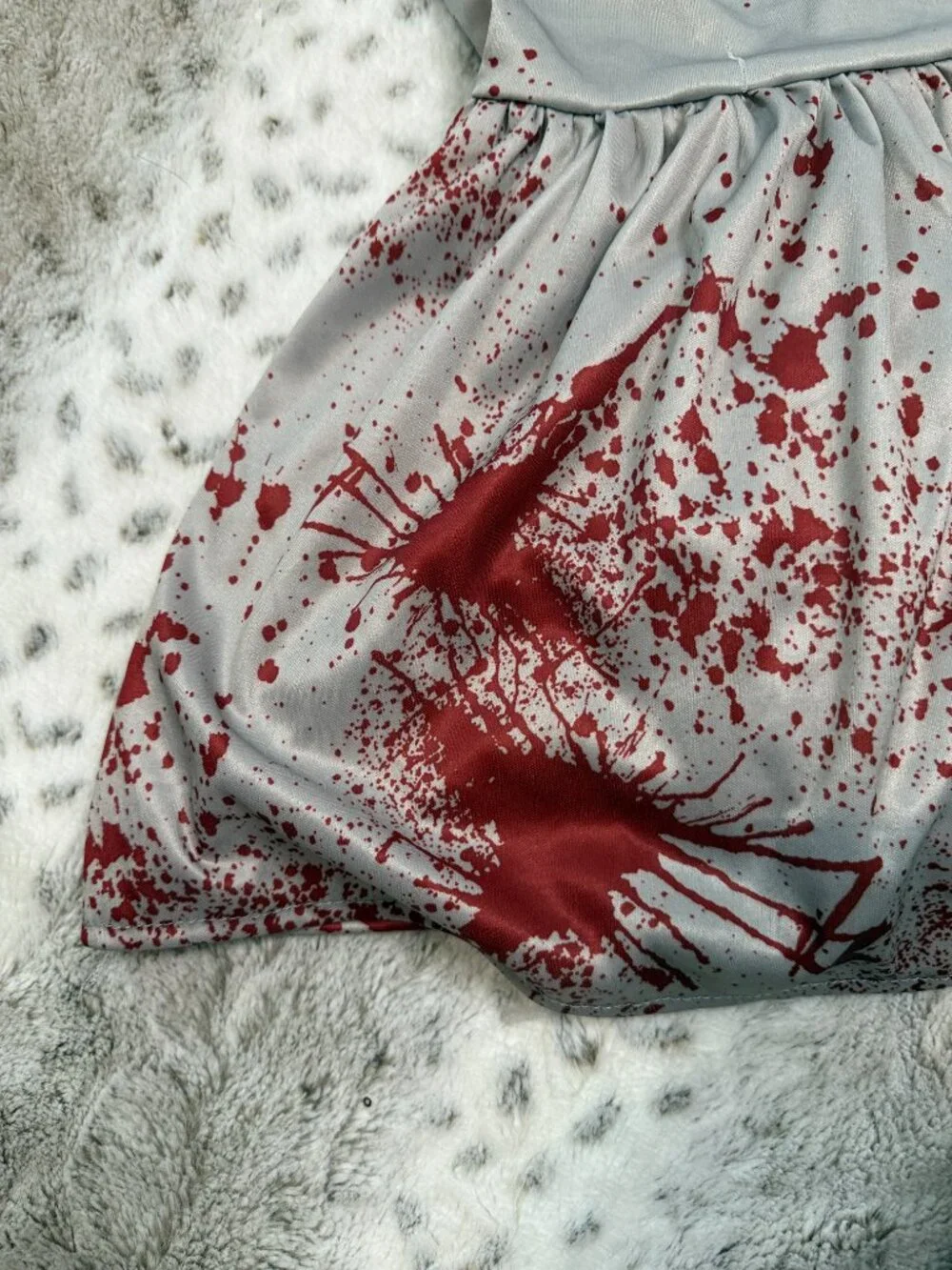 Gray bloody zombie dress girls medium Halloween costume creepy monster cosplay